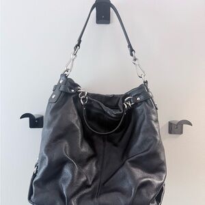 Coach Brooke Black Leather Hobo Shoulder Bag